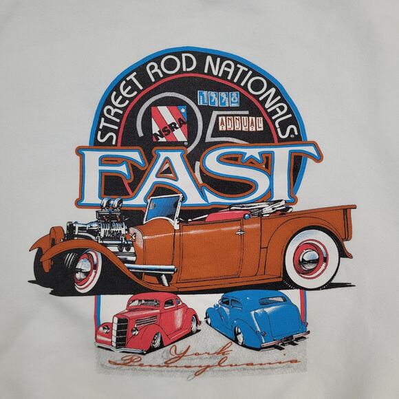 Vintage Hot Rod Sweatshirt Womens Large 21x23 Baggy Boxy - Picture 3 of 13
